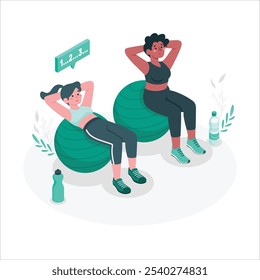 stability ball concept design vector