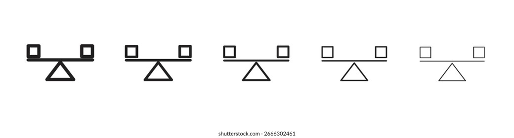 Stability icon line art vector collection on white background