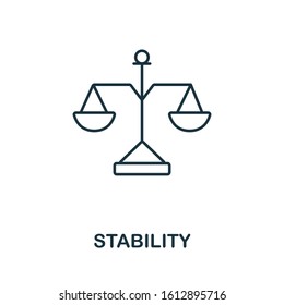 Stability icon. Line style symbol from productivity icon collection. Stability creative element for logo, infographic, ux and ui