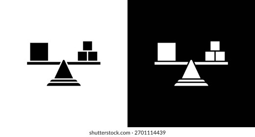 Vetor de silhueta de ícone de estabilidade em cores pretas. estilo de design de logotipo de símbolo plano