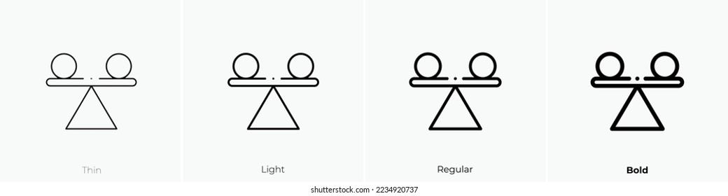 stability icon. Thin, Light Regular And Bold style design isolated on white background