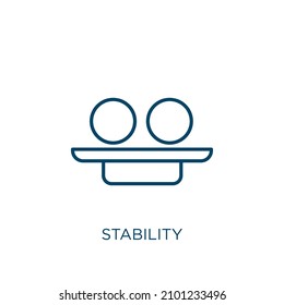 Stability Icon. Thin Linear Stability Outline Icon Isolated On White Background. Line Vector Stability Sign, Symbol For Web And Mobile