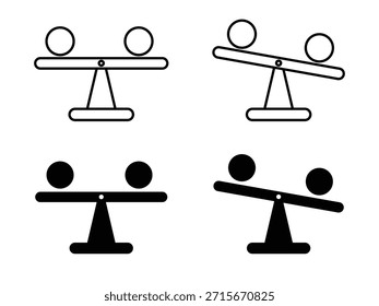 Diseño de Vector de icono de estabilidad en contorno y trazo. símbolo de Vector de ilustración de contorno de icono de equilibrio.