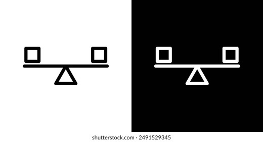 Icono de estabilidad con contorno definido en colores blanco y negro