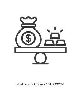 stability vector outline icon. Illustration style EPS  10 file format 