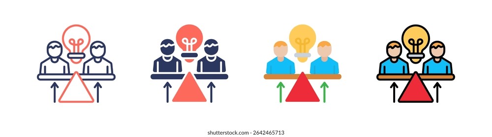 Stabilization Multi Style Icon Set Vector