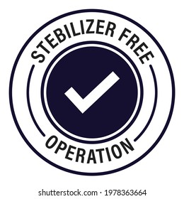 stabilizer free operation vector icon with tick mark