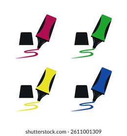 Stabilo in four colors vector stock illustration