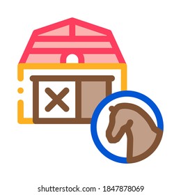 Stable Building Icon Vector. Outline Stable Building Sign. Isolated Contour Symbol Illustration
