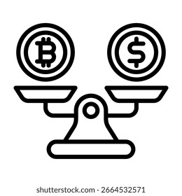 Ilustración vectorial de línea de icono de moneda estable