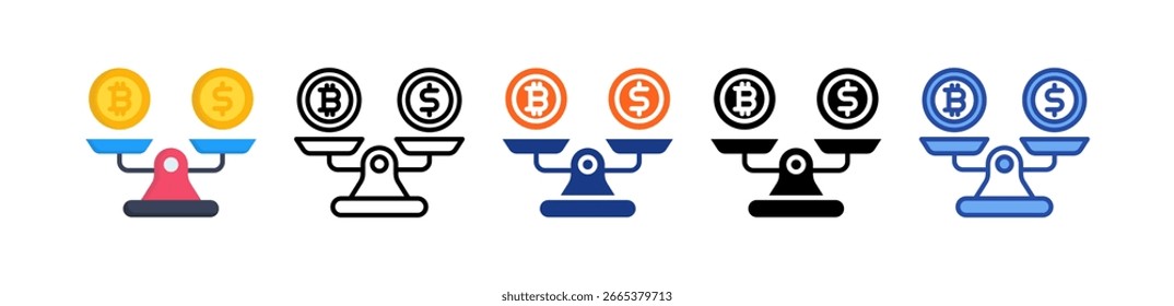 Stable Coin Icon Multi Style Illustration