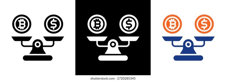 Conjunto de iconos de moneda estable Ilustración vectorial de glifo