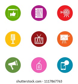 Stable earning icons set. Flat set of 9 stable earning vector icons for web isolated on white background