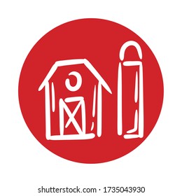 stable facade block style icon vector illustration design