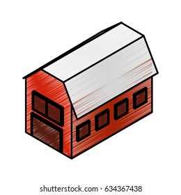 stable farm isometric icon