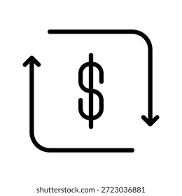 Icono financiero estable, icono del dólar.
