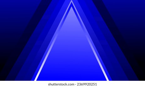 Stable glowing blue triangle frames copy space geometric background