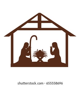stable with holy family manger