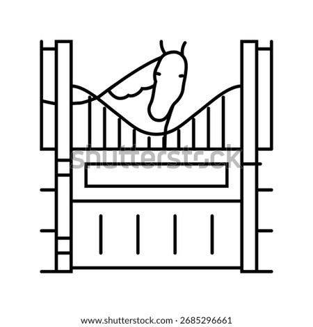 stable horse breeding line icon vector. stable horse breeding sign. isolated contour symbol black illustration