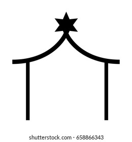 stable manger isolated icon