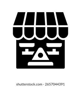 Ilustración vectorial de glifo de icono de mercado estable