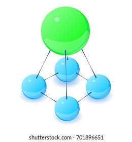 Stable molecule icon. Isometric illustration of stable molecule vector icon for web