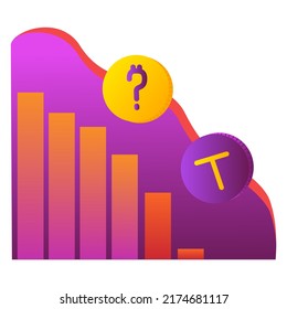 Stablecoin Terra Crash Crisis Infographic Vector Illustration. Cryptocurrency Trading Crisis. Price Falls. Downtrend. Financial Crisis. Coin Icons.