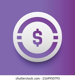 Símbolo de moneda y logotipo de cripto USD estable (USDS). Plantilla de ilustración vectorial de monedas virtuales basadas en cadenas de bloques.