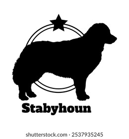 Stabyhoun dog silhouette,  dog, dog breeds, logo, vector, silhouette, logo design, animal, illustration, icon, sign, design, black,  symbol, pet