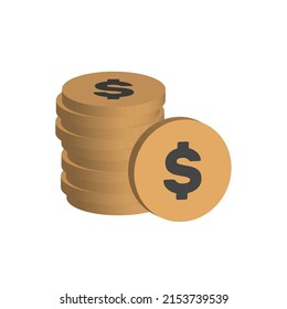Pila de monedas de 3 d. Ilustración del vector de finanzas