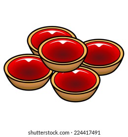 A stack of 5 jam tart.