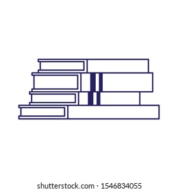 stack of academic books icon over white background, vector illustration