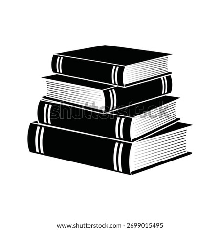 Stack of antique leather bound books illustration