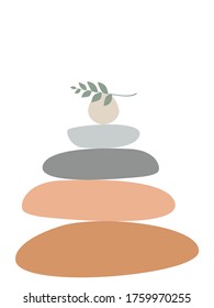 Stack of balancing rocks, flat illustration