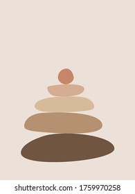 Stack Of Balancing Rocks, Flat Illustration