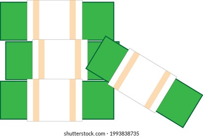 A stack of bank notes - Illustration , Vector, icon 