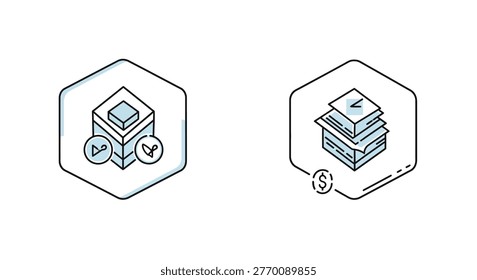 Stack of banknotes and coins