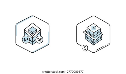 Stack of banknotes and coins