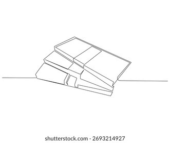 Stack of banknotes continuous line. Continuous one line drawing of stack banknotes. Dollar money concept. Single line drawing