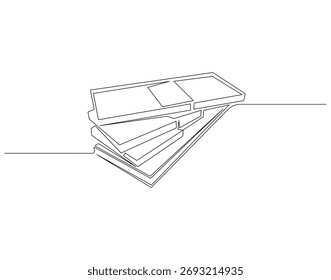Stack of banknotes continuous line. Continuous one line drawing of stack banknotes. Dollar money concept. Single line drawing