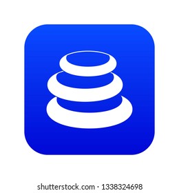 Stack of basalt balancing stones icon digital blue for any design isolated on white vector illustration