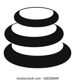 Stack of basalt balancing stones icon. Simple illustration of stack of basalt balancing stones vector icon for web