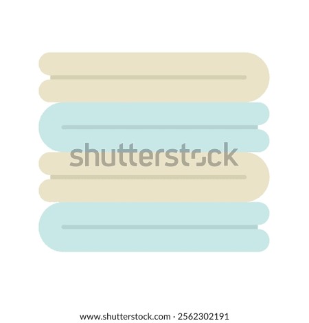 stack of bath towels flat vector illustration 