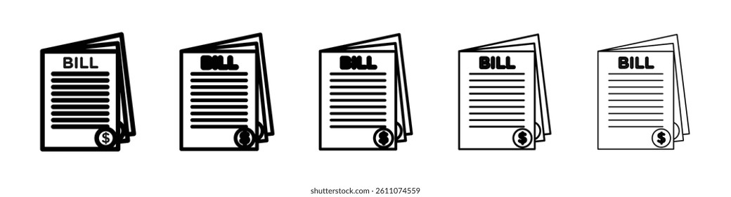 Stack of bills icon Symbol mark in Outline style