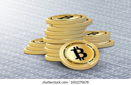 A stack of bitcoins