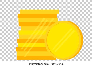 Stack of Blank Golden Coin
