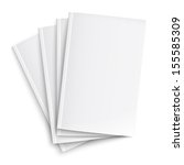 Stack of blank magazines template. on white background with soft shadows. Ready for your design. Vector illustration. EPS10.