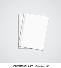 Stack of blank magazines template. on white background with soft shadows. Ready for your design.