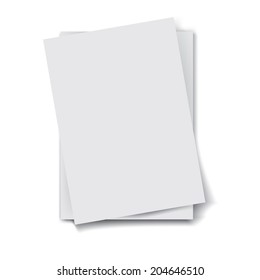 Stack Of Blank Paper Sheets. Vector Illustration