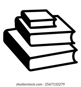 Stack Book Icon Element For Design
